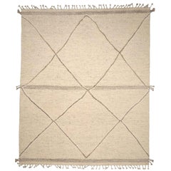 India Moroccan Area Rugs - Wool Ivory Design - 96625