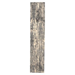 Moderner indischer Läufer - Wolle Schwarz Elfenbein Taupe Design - 94212