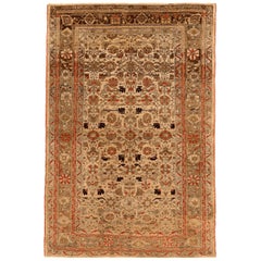 Petit tapis persan Malayer - Laine ivoire rouge motif - 94220