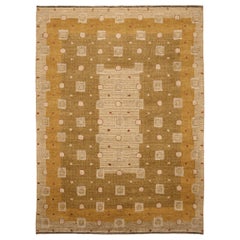 Tappeti Afghanistan Oushak - Lana Marrone Avorio Disegno Giallo - 94233