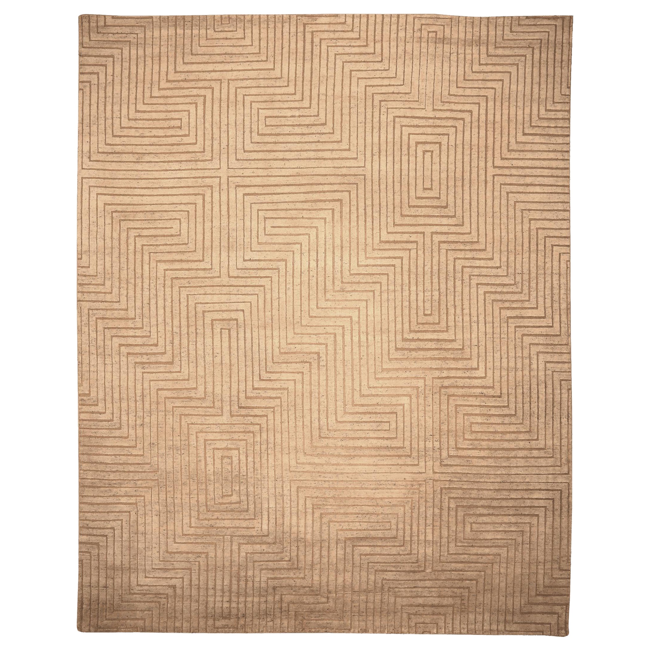 Marokkanische Teppiche aus Indien – Wolle in elfenbeinfarbenem Design – 94244