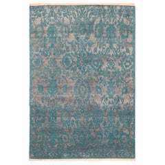 Tappeti Afghanistan - Design in lana blu e marrone - 94300