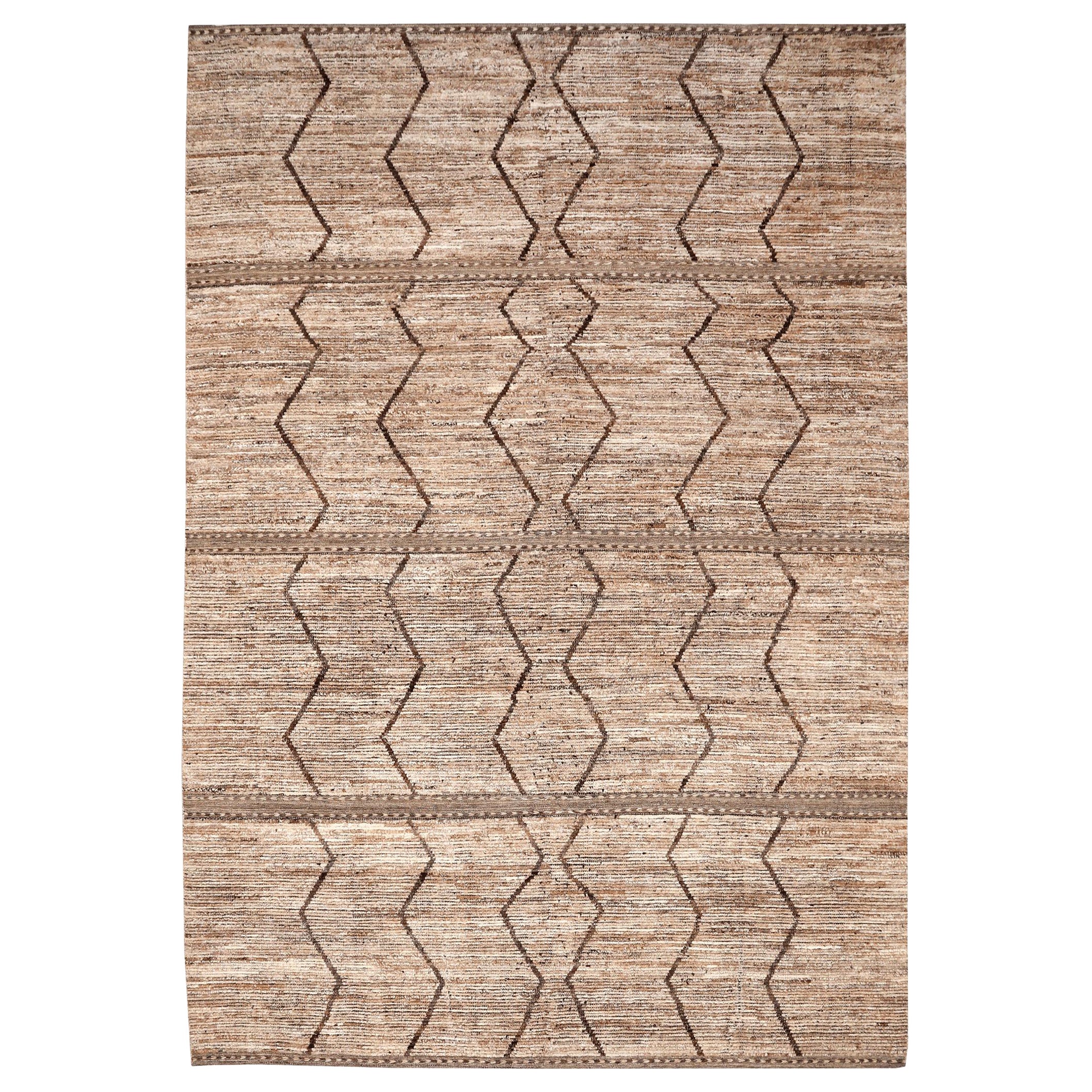 Tappeti Afghanistan Moroccan Area Rugs - Lana Marrone Avorio Design - 94335
