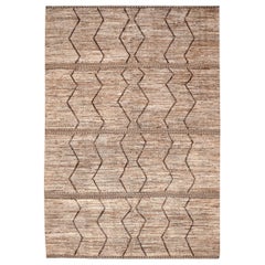 Tappeti Afghanistan Moroccan Area Rugs - Lana Marrone Avorio Design - 94335