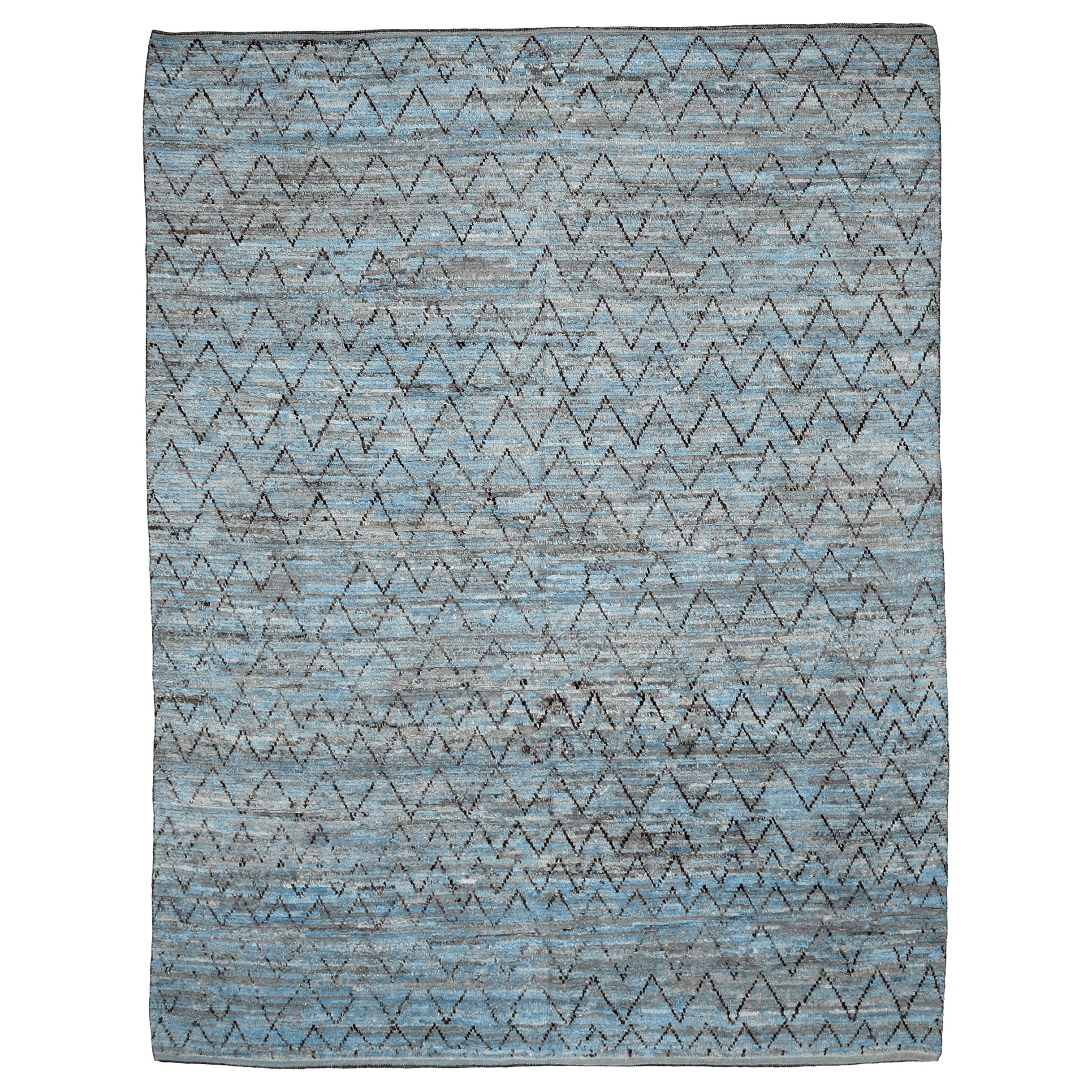 Marokkanische Teppiche aus Afghanistan - Wollblaues Design - 94336
