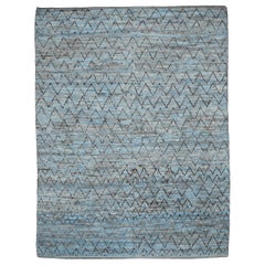 Afghanistan Moroccan Area Rugs - Wool Blue Design - 94336