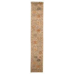 Tappeto Afghanistan Oushak Runner - Lana Avorio Taupe Design - 94320