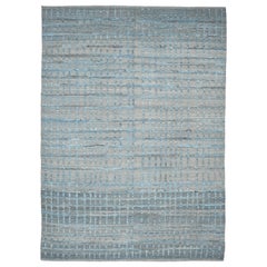 Tappeti Afghanistan Moroccan Area Rugs - Lana Blu Grigio Design - 94343