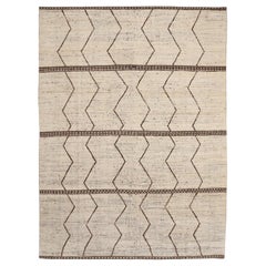 Tappeti Afghanistan Moroccan Area Rugs - Lana Marrone Avorio Design - 94354