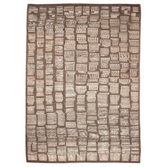 Tappeti Afghanistan Moroccan Area Rugs - Lana Marrone Avorio Design - 94346