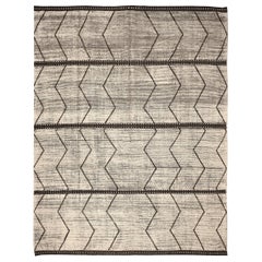 Afghanistan Moroccan Over Size Rug - Wool Brown Ivory Design - 94347
