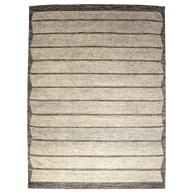 Indien Marokkanische Teppiche - Wolle Braun Elfenbein Design - 94438