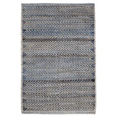 Tappeti Afghanistan Moroccan Area Rugs - Lana Blu Marrone Avorio Design - 94352