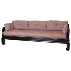 Black Lacquer Sofa by Michael Taylor for Baker