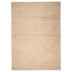 India Moroccan Area Rugs - Wool Ivory Design - 94456