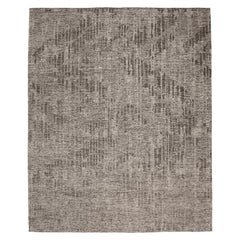India Moroccan Over Size Rug - Wool Brown Taupe Design - 94458
