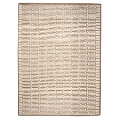 Indien Marokkanische Teppiche - Wolle Braun Elfenbein Design - 94452