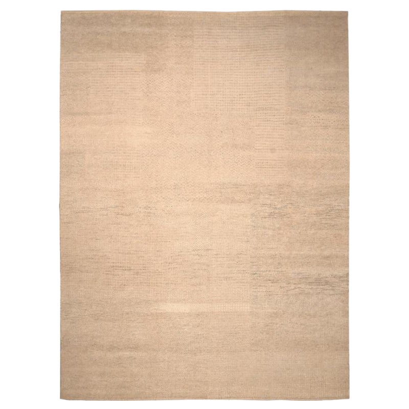 India Moroccan Area Rugs - Wool Ivory Design - 94453