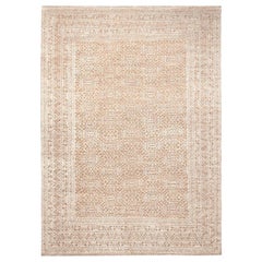 India Moroccan Area Rugs - Wool Brown Ivory Design - 94465