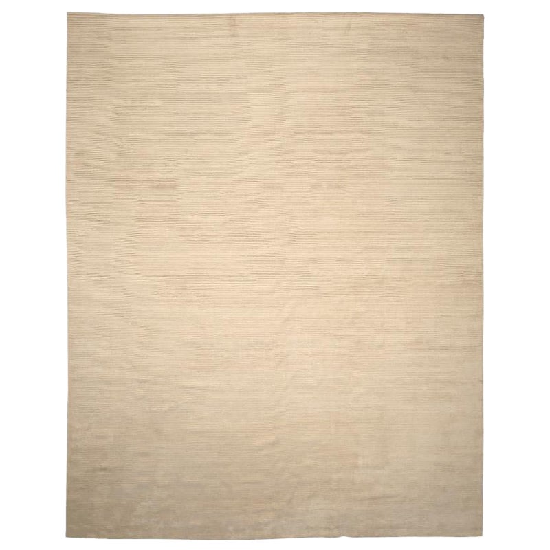 India Moroccan Area Rugs - Wool Ivory Design - 94479