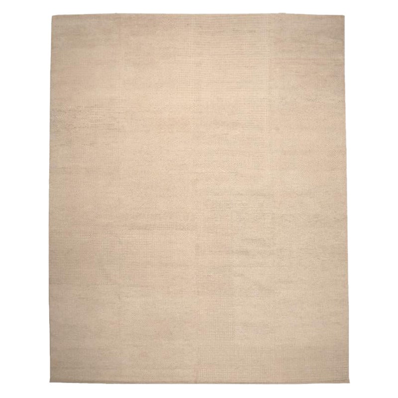 India Moroccan Area Rugs - Wool Ivory Design - 94484