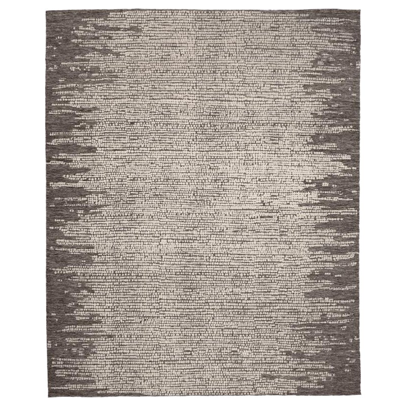 Indien Marokkanischer Teppich in Übergröße - Wolle Braun Elfenbein Design - 94485