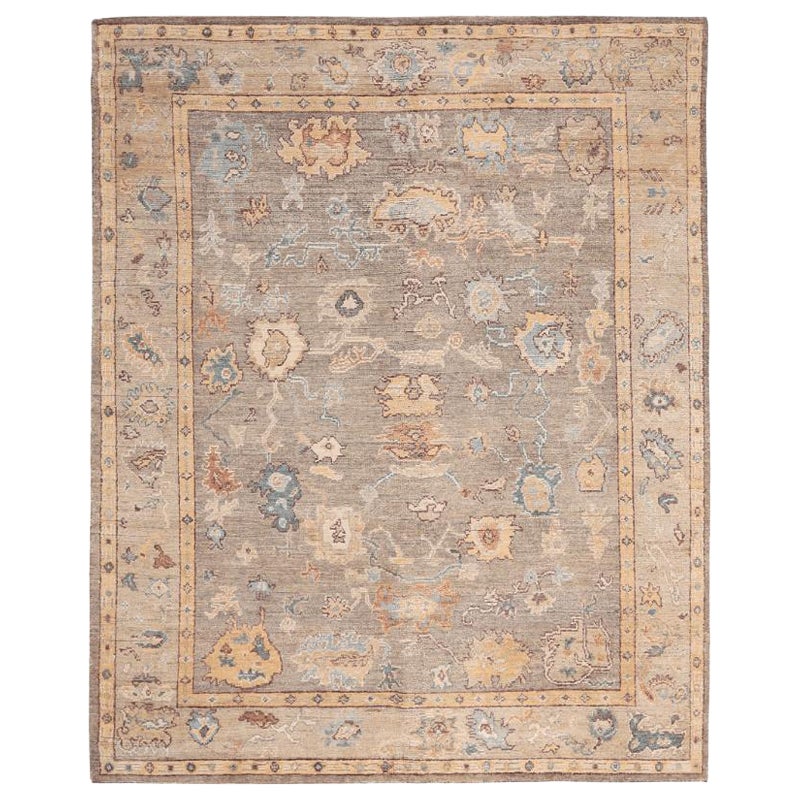 Indien Oushak Bereich Teppiche - Wolle Taupe Gelb Design - 94489