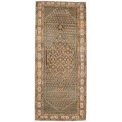 Tapis de sol persan Malayer - Laine Brown Ivory Yellow Design - 94547