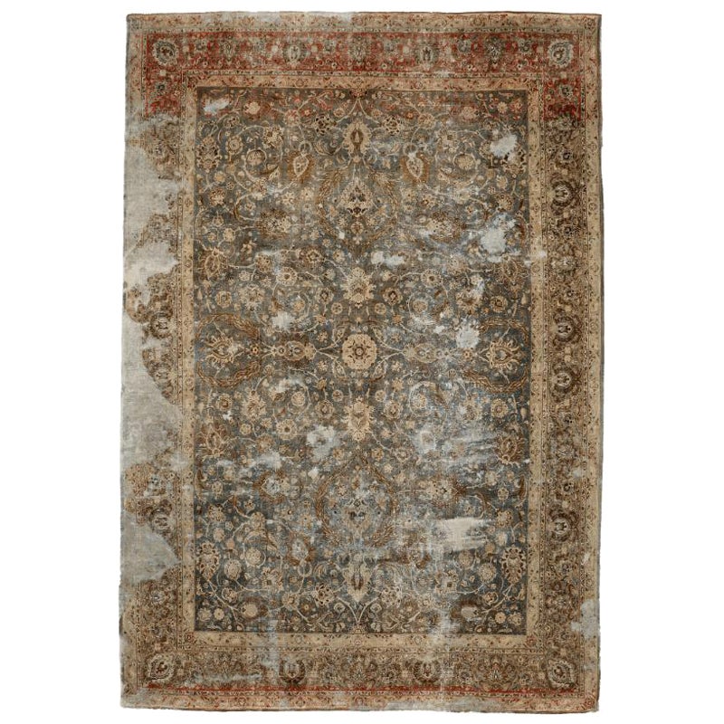 Tappeti persiani Tabriz - Lana Marrone Grigio Avorio - 94550 in vendita