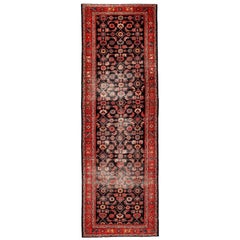 Tapis persan Mahal - Laine noire rouge et noire - 94571