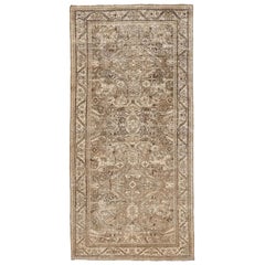 Tapis persan Mahal - Design en laine ivoire taupe - 94574