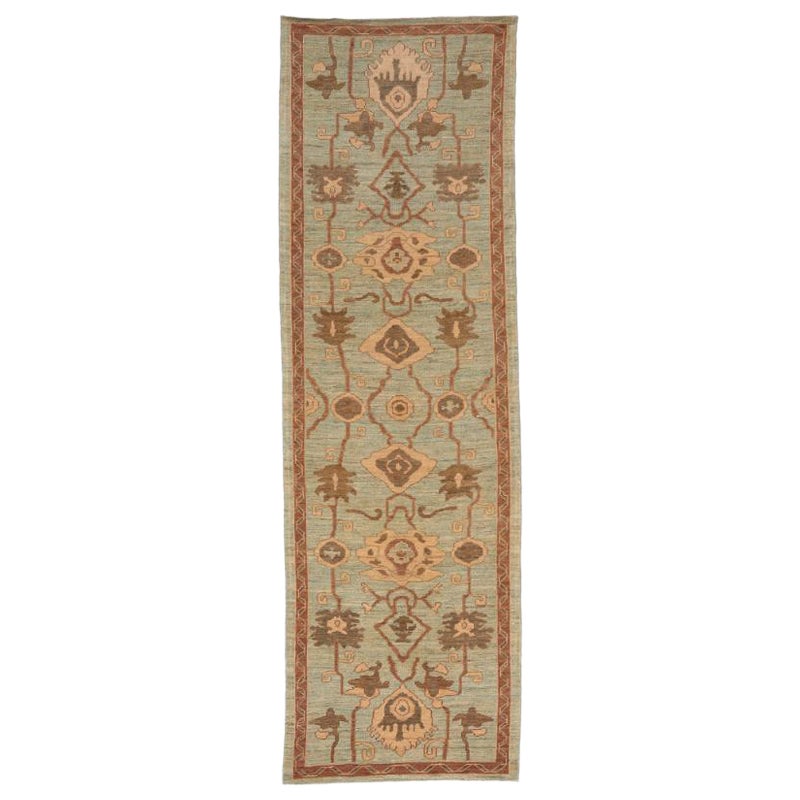 Tappeto Afghanistan Oushak - Lana Marrone Avorio Azzurro - 94545