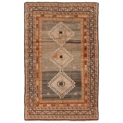 Tapis persan Shiraz Small - Laine Brown Ivory Red Taupe Design - 94578