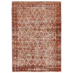 Petit tapis persan Joshagan - Design en laine rouge taupe - 94590