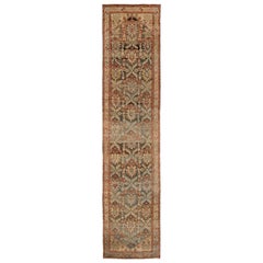 Tapis de course Persan Malayer - Laine Brown Ivory Design - 94561