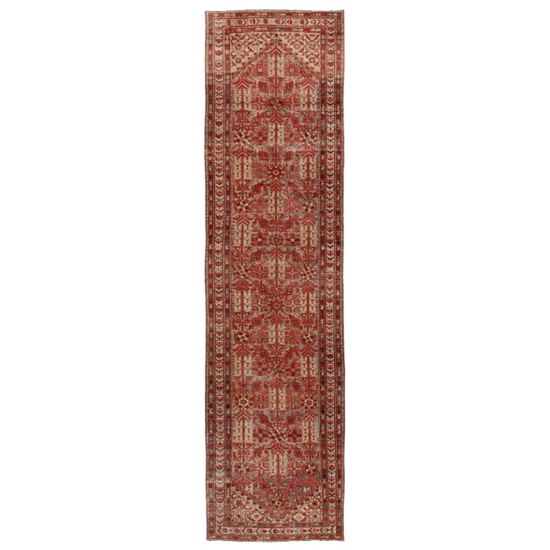 Tappeto persiano Malayer Runner - Disegno in lana blu rosso - 94562
