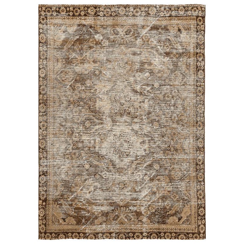 Tappeto Persiano Mahal Small - Lana Marrone Avorio Design - 94593 in vendita