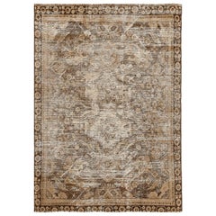 Tappeto Persiano Mahal Small - Lana Marrone Avorio Design - 94593