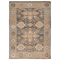 Tapis persan Mahal Small - Laine Brown Ivory Yellow Design - 94583