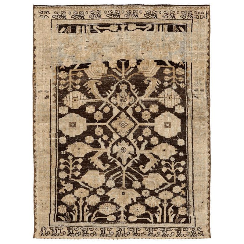 Tappeto persiano Malayer Small - Lana Marrone Avorio Design - 94586 in vendita