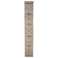 Tappeto Afghanistan Oushak Runner - Lana Avorio Taupe Design - 94619