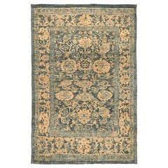 Tapis Abadeh en laine gris et jaune, Afghanistan - 94599