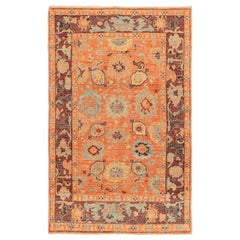Abadeh Afghanistan Abadeh Kleiner Teppich - Wolle Orange Design - 94602