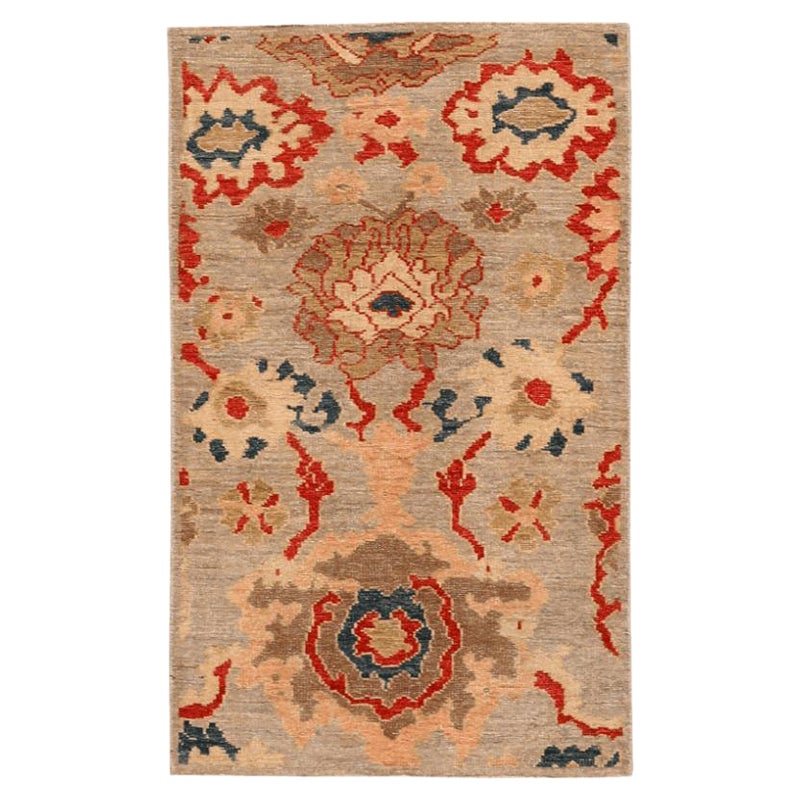 Abadeh Afghanistan Abadeh Kleiner Teppich - Wolle Elfenbein Rot Design - 94636
