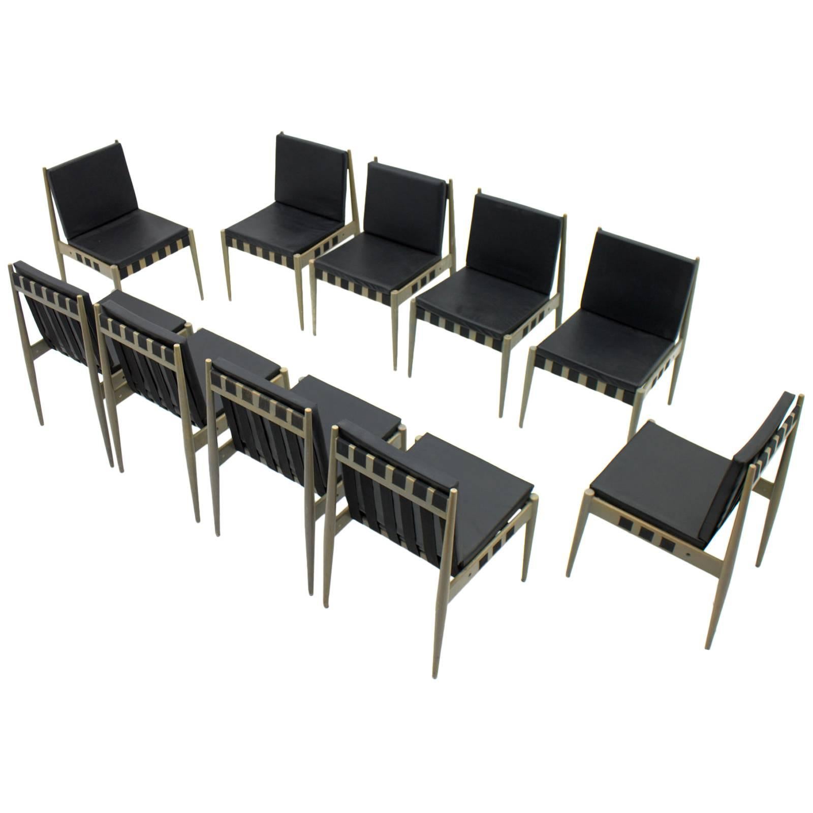 Set of Ten Architect Chairs by Egon Eiermann SE 121, Germany, 1964 For Sale