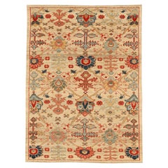 Petit tapis Abadeh en laine ivoire, Afghanistan - 94638