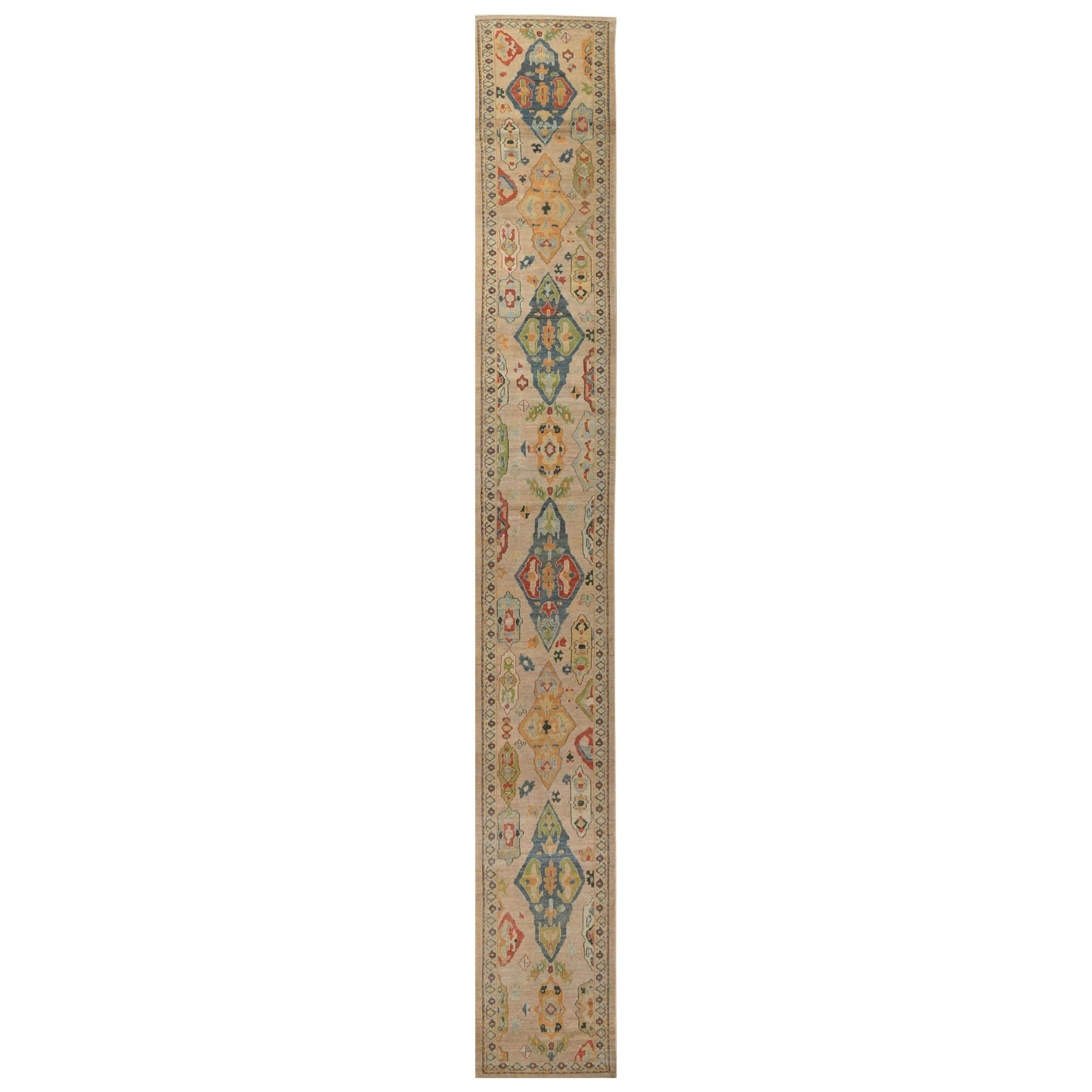 Afghanistan Sultanabad Läufer Teppich - Wolle Elfenbein Design - 95775