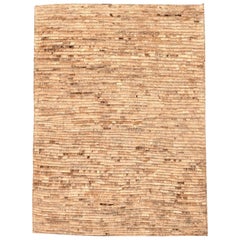 Petit tapis Abadeh en laine ivoire taupe, Afghanistan - 94647