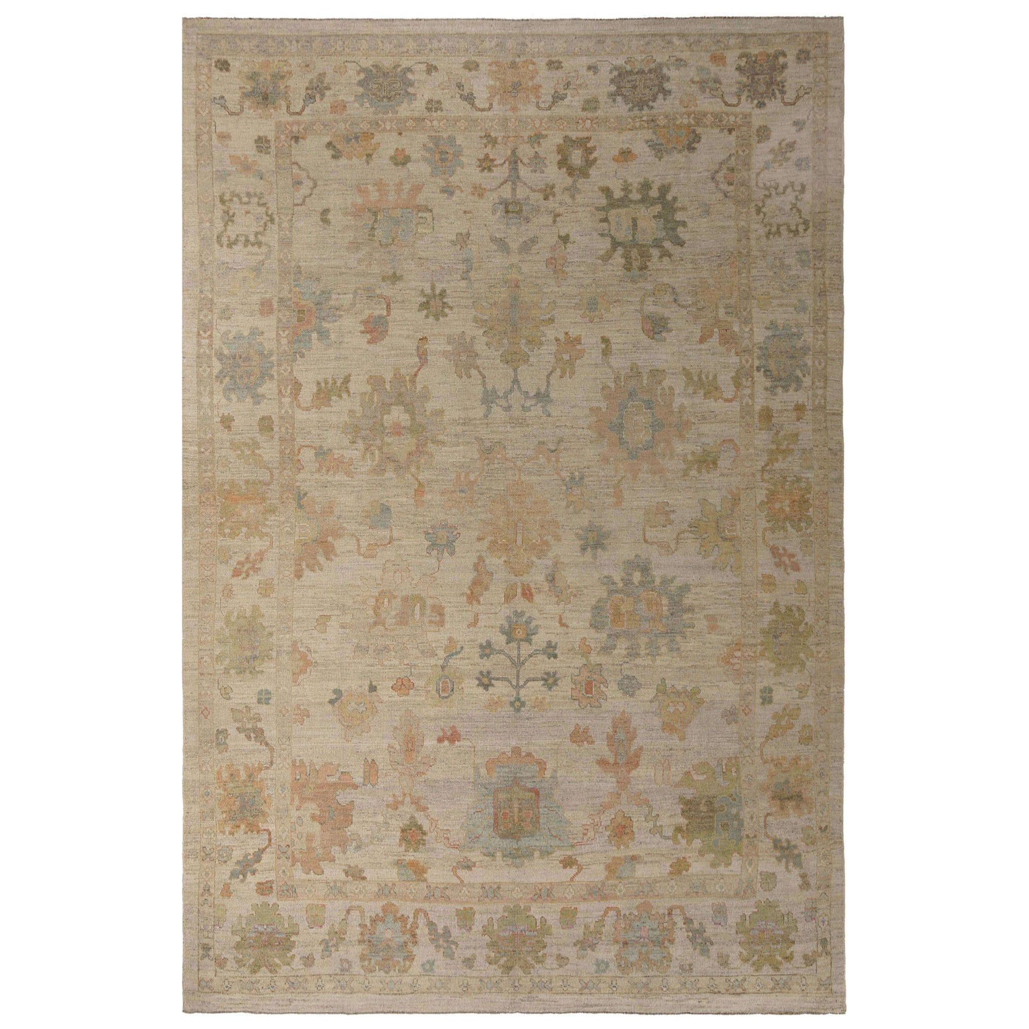 Afghanistan Oushak Over Size Rug - Wool Ivory Design - 95753