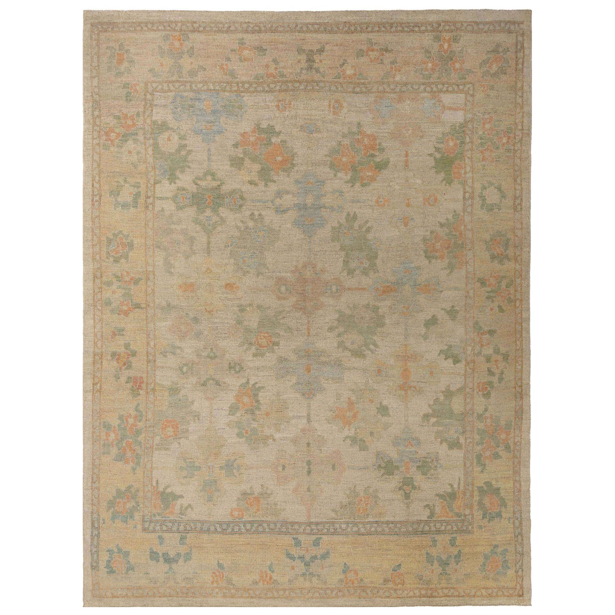 Afghanistan Oushak Area Rugs - Wolle Elfenbein Orange Gelb - 95804
